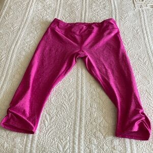 The North Face Women's Heather Pink Ruched Capri Leggings Size L EUC